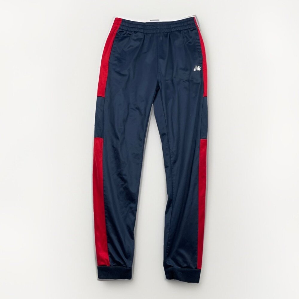 New Balance Track Pants Youth XL 18/20 Blue / Red Colorblock Joggers Athletic